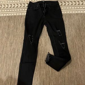 Black Distressed Skinny Jeans